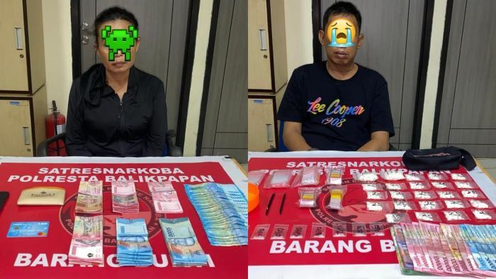Dua Residivis narkoba dan Barang Bukti Berhasil Diciduk Satresnarkoba Polresta Balikpapan. Foto: HO/Humas Polresta Balikpapan