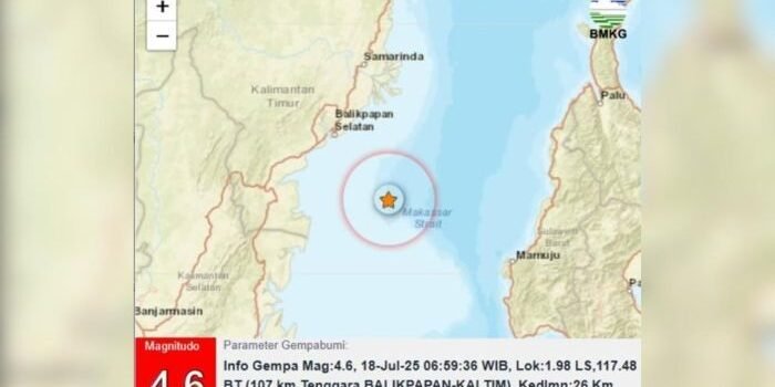 Gempa M 4,9 Guncang Balikpapan Kaltim