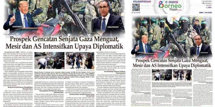 Headline E-Paper BorneoFlash Edisi Senin 7 Juli 2025.