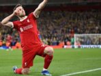 Pemain Liverpool dengan kebangsaan Portugal, Diogo Jota, dengan posisi sebagai penyerang di lapangan. Foto: ANTARA/AFP/Oli Scarff
