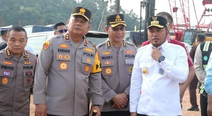 Kapolda Kaltim Irjen Pol. Endar Priantoro, S.H., S.I.K., C.F.E., M.H., Saat kegiatan groundbreaking untuk dua proyek strategis pembangunan infrastruktur Polri. Foto: HO/Humas Polda Kaltim