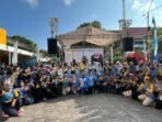 Kegiatan FunRun SipGar dan Senam Bersama dalam rangkaian Semiloka Nasional ke-V Apkesmi di Taman Bekapai Kota Balikpapan, Pada Kamis (24/7/2025). Foto: BorneoFlash/Niken Sulastri