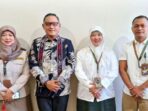 Kepala Karantina Kalimantan Timur, Arum Kusnila Dewi didampingi oleh Ketua Tim Kerja Karantina Hewan, Endang Sri Pertiwi, dan Ketua Tim Kerja Karantina Ikan, Anton Panji Mahendra saat bertemu dengan Wakil Gubernur Kalimantan Timur, Seno Aji. Foto: HO/karantinakalimatantimur