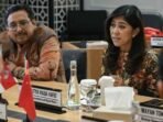 Menkomdigi Meutya Hafid (kanan) saat melakukan audiensi dengan Duta Besar Tiongkok untuk Indonesia Wang Lutong beserta jajaran di Gedung Sapta Pesona, Jakarta, Jumat (25/7/2025). FOTO : ANTARA/HO-Komdigi