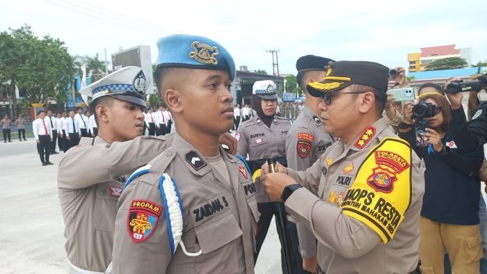 Polresta Balikpapan menggelar Apel Operasi Patuh Mahakam 2025 di halaman Mapolresta Balikpapan, Pada Senin pagi (14/7/2025). Foto: HO/Humas Polresta Balikpapan