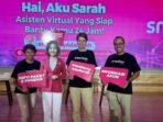 (Ki-ka) Director & Chief Information Technology Officer XLSMART, Yessie D. Yosetya, Director and Chief Commercial Officer XLSMART, David Arselus Oses dan Chief Marketing Officer Smartfren, Sukaca Purwokardjono dalam acara peluncuran SARAH asisten virtual AI di Jakarta, Selasa (8/7/2025). Foto: HO/ Foto: HO/XLSMART