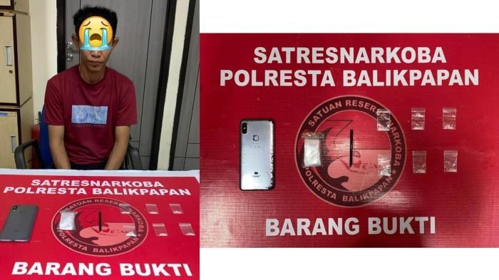 Satuan Reserse Narkoba Polresta Balikpapan Kembali berhasil menangkap seorang residivis narkoba berinisial A.F. alias P Beserta Barang Bukti. Foto: HO/Humas Polresta Balikpapan