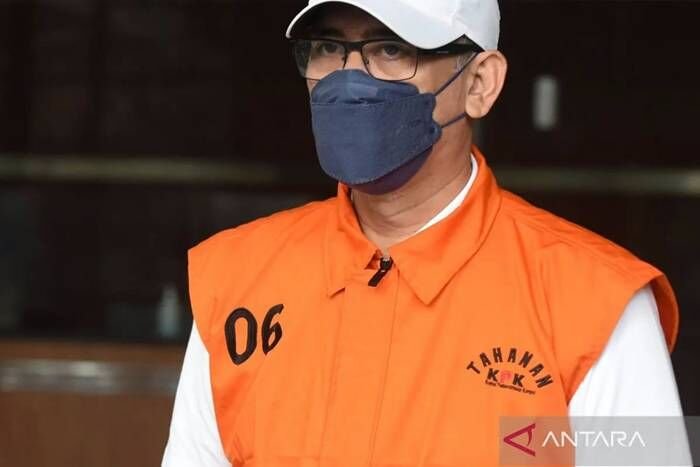 Tersangka kasus dugaan korupsi pemberian fasilitas kredit oleh Lembaga Pembiyaan Ekspor Indonesia (LPEI) Newin Nugroho. Foto: ANTARA FOTO/Indrianto Eko Suwarso/YU.