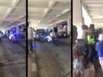 Tangkapan layar video yang beredar di media sosial memperlihatkan aksi petugas polisi yang emosi dan memukul kaca mobil pickup hingga retak. Diduga sopir pickup usai tabrak lari. Foto: BorneoFlash/Ist