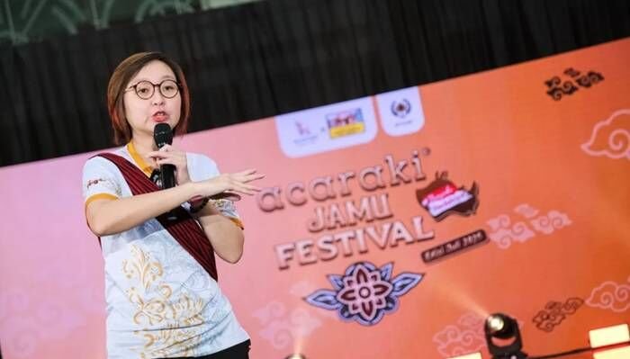 Wakil Menteri Ekonomi Kreatif Irene Umar menghadiri Festival Jamu di Epiwalk, Jakarta Selatan, Sabtu (26/07/2025). FOTO: ANTARA/HO Kementerian Ekonomi Kreatif