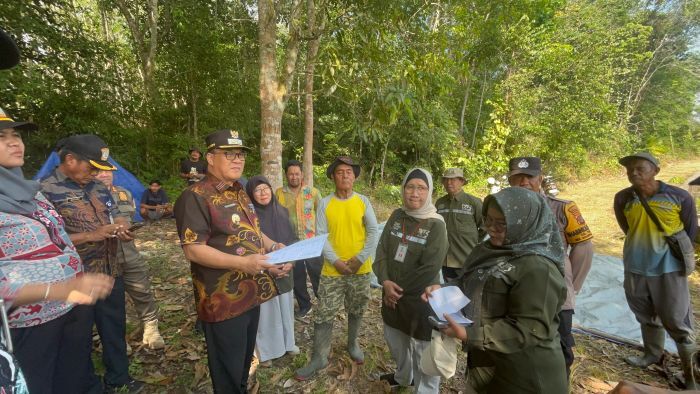 Wakil Wali Kota Balikpapan, H. Bagus Susetyo meninjau langsung lahan persawahan di RT 15 Gang Persawahan, Gunung Binjai, Kelurahan Teritip, Kecamatan Balikpapan Timur, pada Rabu (3/7/2025). Foto: BorneoFlash/Ardian