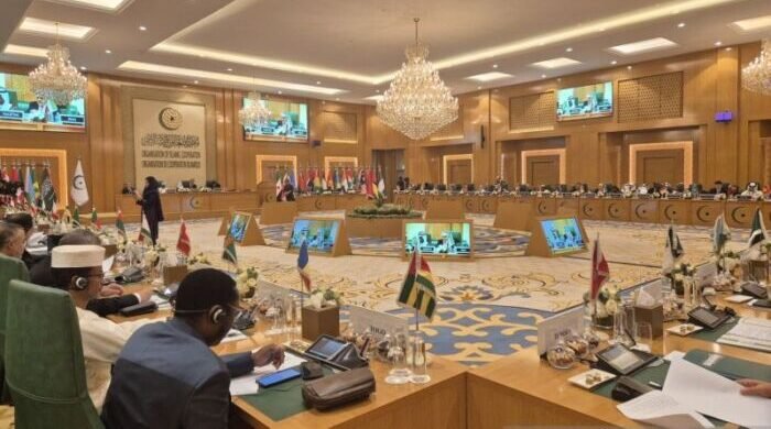 Para menteri luar negeri dari negara-negara anggota Organisasi Kerja Sama Islam (OKI) berkumpul dalam Konferensi Tingkat Menteri Luar Biasa (KTM-LB) yang diadakan di Jeddah, Arab Saudi. Foto: ANTARA/HO-Kementerian Luar Negeri
