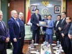 Ketua DPD RI Sultan B Najamuddin menerima Menteri Luar Negeri Belarus Maxim Ryzhenkov di kompleks parlemen, Jakarta, Selasa (5/8/2025).FOTO : ANTARA/HO-DPD