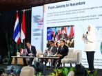 Diskusi panel mengenai From Metropolitan to Smart Forest City, The New Capital of Indonesia (Best Practices and Share Experience) yang dibawakan oleh Deputi Bidang Lingkungan Hidup dan Sumber Daya Alam Otorita IKN, Myrna Asnawati Safitri. Foto: HO/Humas Otorita IKN