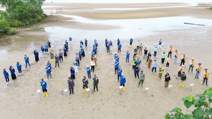 PEP Sangatta Field menggelar aksi bersih pantai (coastal clean-up) dan penanaman mangrove di pesisir Teluk Lombok, Desa Sangkima, Kecamatan Sangatta Selatan, Kutai Timur, pada akhir Juli lalu. Foto: HO/PEP Sangatta