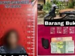 Pelaku yang berhasil diamankan Polsek Kawasan Pelabuhan Samarinda beserta barang bukti. Foto: HO/Humas Polresta Samarinda