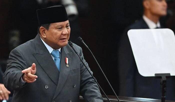 Presiden Prabowo Subianto menyampaikan pidato dalam Sidang Tahunan MPR RI dan Sidang Bersama DPR-DPD RI Tahun 2025 di Gedung Nusantara, Kompleks Parlemen, Jakarta, Jumat (15/8/2025). FOTO : ANTARAFOTO/Rivan Awal Lingga/app/rwa/aa.