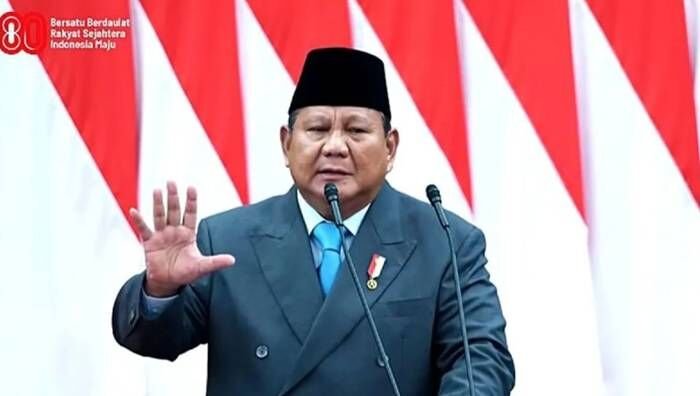 Tangkapan layar - Presiden Prabowo Subianto menyampaikan pidato dalam Sidang Tahunan MPR RI dan Sidang Bersama DPR-DPD RI Tahun 2025 di Gedung Nusantara, Kompleks Parlemen, Jakarta, Jumat (15/8/2025). FOTO : ANTARA/Youtube Seketariat Presiden/pri.