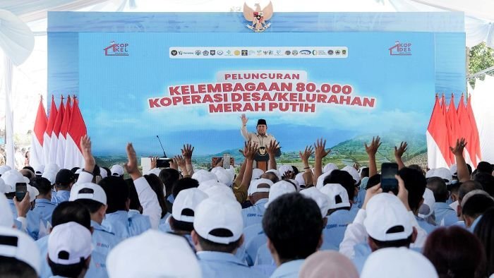 Presiden Prabowo menghadiri Peluncuran Kelembagaan Kopdes Merah Putih, pada Senin (21/07/2025) lalu. Foto: HO/Kantor Komunikasi Kepresidenan