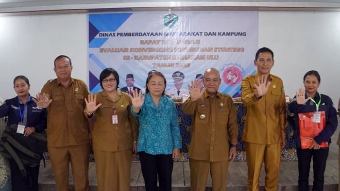Rapat Koordinasi Evaluasi Kegiatan Konvergensi Penurunan Stunting Kabupaten Mahulu Tahun 2025 di Balai Pertemuan Umum (BPU) Ujoh Bilang, pada Selasa (19/08/2025). Foto: Prokopim Mahulu