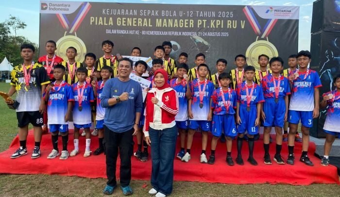 Turnamen Sepakbola Piala General Manager Pertamina RU V Balikpapan resmi berakhir, Pada Minggu (24/8/2022). Foto: HO/KPI Unit Balikpapan