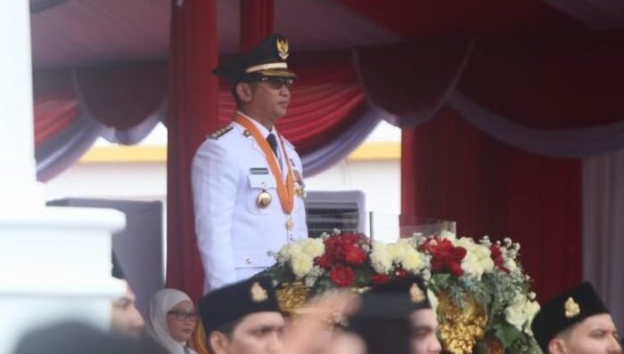 Wali Kota Balikpapan, H. Rahmad Mas’ud Pimpin Upacara HUT ke-80 Kemerdekaan Republik Indonesia di Halaman Balikpapan Sport and Convention Center (BSCC)/DOME, pada Minggu (17/8/2025). Foto: BorneoFlash/Niken Sulastri