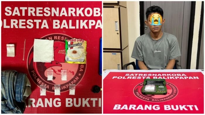 Tim Satreskoba Polresta Balikpapan berhasil mengamankan seorang residivis narkoba yang kembali terlibat dalam peredaran narkotika. Foto: HO/Humas Polresta Balikpapan
