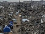 Ilustrasi kondisi Jalur Gaza setelah berbulan-bulan digempur Israel. FOTO : ANTARA/Anadolu/py
