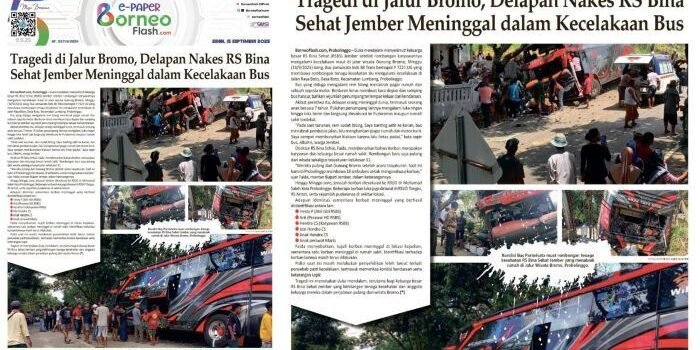 Headline E-Paper BorneoFlash, Edisi Senin 15 September 2025.