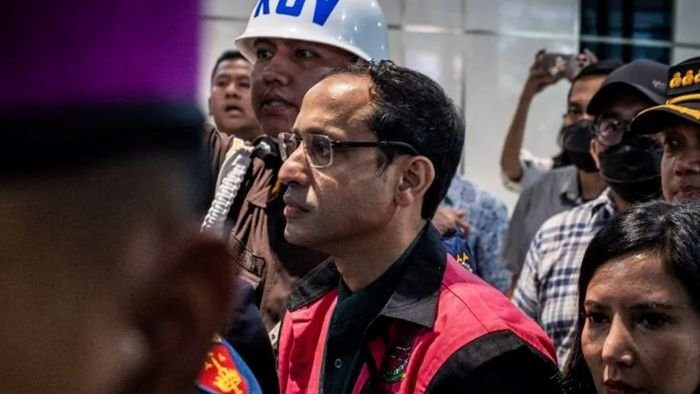 Kejagung resmi menetapkan mantan Mendikbudristek Nadiem Makarim sebagai tersangka kasus dugaan korupsi pengadaan laptop Chromebook di Kemendikbudristek pada periode 2019–2022. Foto: HO/Antara News