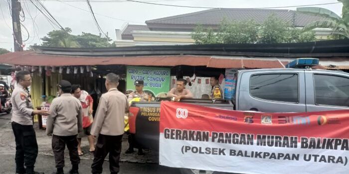 Polsek Balikpapan Utara bersama lintas instansi dan elemen masyarakat menggelar Gerakan Pangan Murah (GPM) di kawasan Simpang Tiga Jalan Inpres II RT.19/23, Kelurahan Muara Rapak, pada Minggu (7/9/2025). Foto: HO/Humas Polresta Balikpapan