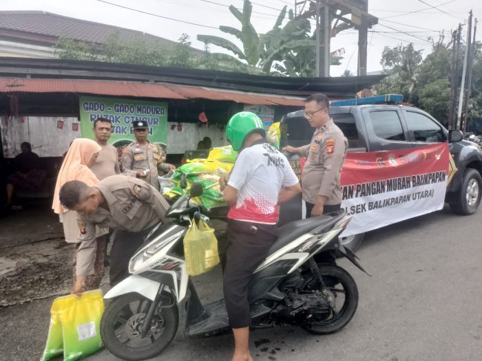 Polsek Balikpapan Utara Fasilitasi Penyaluran Beras Murah di Inpres II, 1 Ton Beras Ludes Terjual