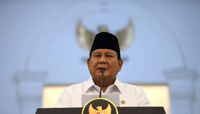 Presiden Prabowo Subianto menyampaikan keterangan pers di Istana Merdeka, Jakarta, Minggu (31/8/2025).  FOTO: ANTARA/Galih Pradipta/sgd/bar/pri. Presiden Prabowo Subianto menyampaikan keterangan pers di Istana Merdeka, Jakarta, Minggu (31/8/2025). FOTO: ANTARA/Galih Pradipta/sgd/bar/pri.
