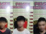 Tiga Pelaku yang diamankan beserta barang bukti antara lain linggis, pakaian yang digunakan saat beraksi. Foto: HO/Humas Polresta Samarinda
