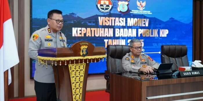 Guna memperkuat akuntabilitas dan transparansi sebagai Badan Publik, Polda Kalimantan Timur (Kaltim) menggelar kegiatan Visitasi Monitoring dan Evaluasi (Monev) di Gedung Mahakam, Polda Kaltim, pada Rabu (3/9/2025). Foto: HO/Humas Polda Kaltim