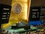 Sidang Umum Perserikatan Bangsa-Bangsa (PBB) di markas besarnya di New York, Amerika Serikat, mengadopsi sebuah rancangan resolusi. Resolusi tersebut mendukung Deklarasi New York mengenai Penyelesaian Damai Isu Palestina dan Implementasi Solusi Dua Negara (12/9/2025). Foto:ANTARA/Xinhua/HO-UN PHOTO/Loey Felipe/aa