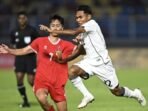 Pemain timnas U-23 Indonesia saat melawan timnas U-23 Laos pada laga kualifikasi Piala Asia U-23 di Sidoarjo, Jawa Timur (3/9/2025). Foto: ANTARA/Sigid Kurniawan/mrh/tom.