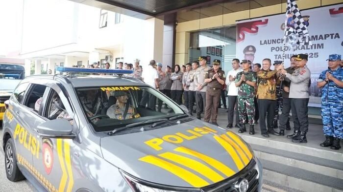 Apel Launching Pamapta Polda Kaltim di Halaman Mako Polresta Balikpapan, pada Kamis (23/10/2025). Foto: HO/Humas Polda Kaltim