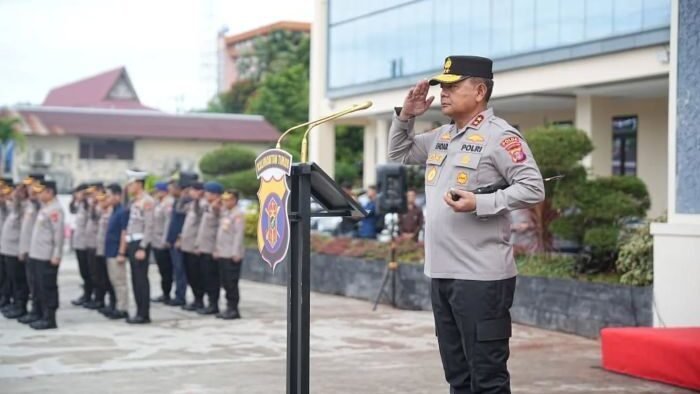 Apel Launching Pamapta Polda Kaltim, Kapolda Kaltim Irjen Pol Endar Priantoro, S.H., S.I.K., C.F.E., M.H., memimpin langsung kegiatan Apel Launching Pamapta Polda Kaltim di Halaman Mako Polresta Balikpapan, pada Kamis (23/10/2025). Foto: HO/Humas Polda Kaltim