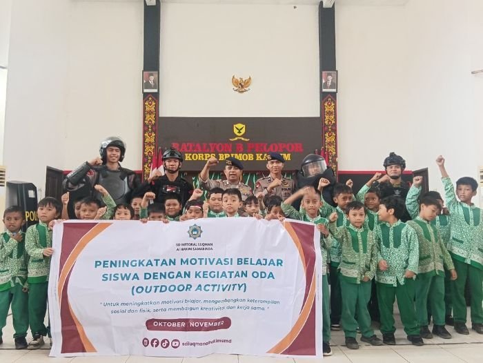 Batalyon B Pelopor Brimob Kaltim Terima Kunjungan Edukatif Siswa SD Integral Luqman Al Hakim