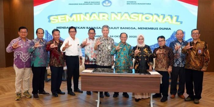 Dalam rangka Bulan Bahasa Nasional, Otorita IKN menjadi tuan rumah Seminar Nasional Kebahasaan yang mengusung tema “Mendaulatkan Bahasa, Merajut Bangsa, Menembus Dunia” pada Jumat (14/10/2025). Foto: HO/Humas Otorita IKN