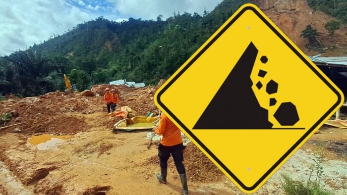 Ilustrasi tanah longsor. Ilustrasi tanah longsor.