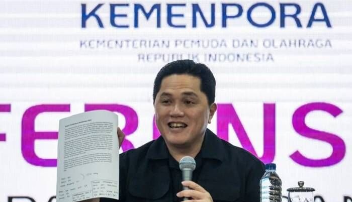 Menpora Erick Thohir memberikan keterangan saat konferensi pers persiapan SEA Games 2025 di Kantor Kemenpora, Jakarta, Kamis (16/10/2025). FOTO : ANTARA/Bayu Pratama S/bar Menpora Erick Thohir memberikan keterangan saat konferensi pers persiapan SEA Games 2025 di Kantor Kemenpora, Jakarta, Kamis (16/10/2025). FOTO : ANTARA/Bayu Pratama S/bar