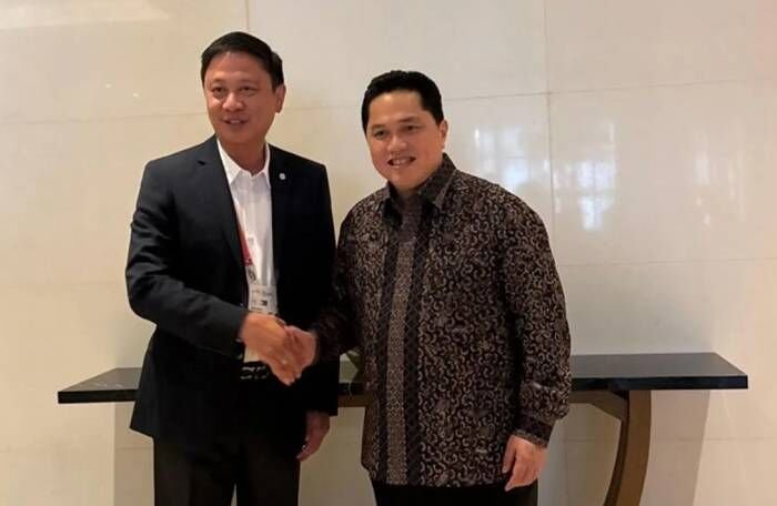 Menteri Pemuda dan Olahraga Erick Thohir (kanan) bersama Ketua Komisi Olahraga Filipina Patrick Gregorio berfoto dalam pertemuan bersama di Jakarta. FOTO : ANTARA/Kemenpora RI. Menteri Pemuda dan Olahraga Erick Thohir (kanan) bersama Ketua Komisi Olahraga Filipina Patrick Gregorio berfoto dalam pertemuan bersama di Jakarta. FOTO : ANTARA/Kemenpora RI.