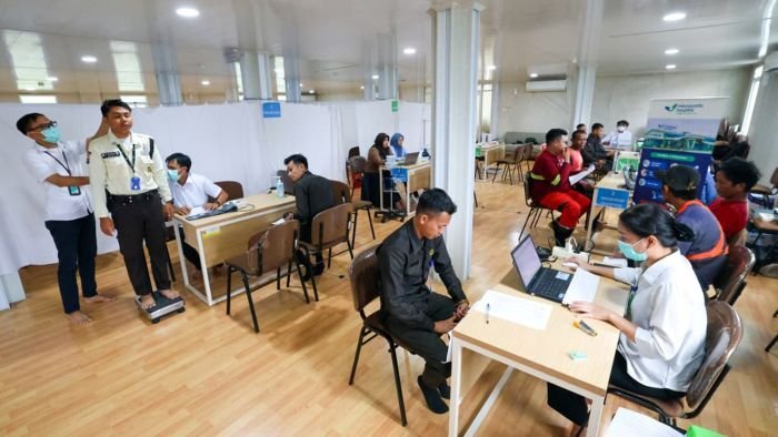 Otorita IKN menyelenggarakan pemeriksaan kesehatan gratis bagi pekerja konstruksi yang berlangsung pada (27/10/2025 - 08/10/2025) di Hunian Pekerja Konstruksi (HPK) 1, IKN. Foto: HO/Humas Otorita IKN