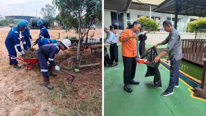 PHKT berpartisipasi dalam gelaran World Cleanup Day (WCD) Indonesia 2025 yang diwujudkan melalui aksi bersih-bersih dan pemilahan sampah di DOBS, meliputi Warehouse Penajam Supply Base (PSB) dan Terminal Lawe-Lawe, Kabupaten PPU, Kaltim, pada Minggu (21/9/2025). Foto: HO/PHKT