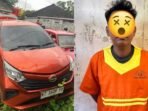 Pelaku pencurian dan Barang Bukti mobil Daihatsu Sigra oranye metalik, di Halaman Koramil Balikpapan Barat, pada tanggal 5 Oktober 2025. Foto: BorneoFlash/Ist