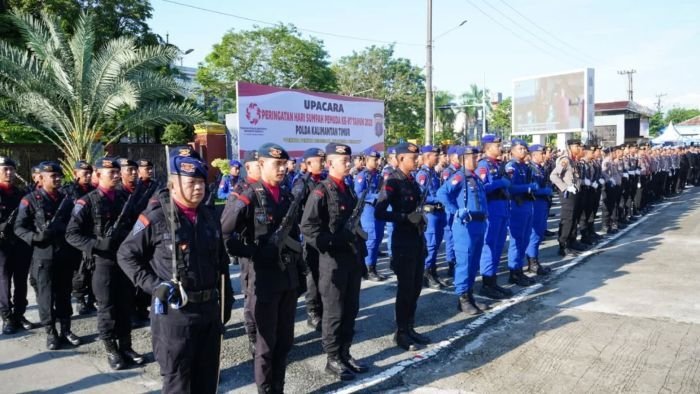 Polda Kaltim Gelar Upacara Hari Sumpah Pemuda ke-97 Tahun 2025 di Lapangan Apel Polresta Balikpapan, Selasa (28/10/2025). Foto: HO/Humas Polda Kaltim