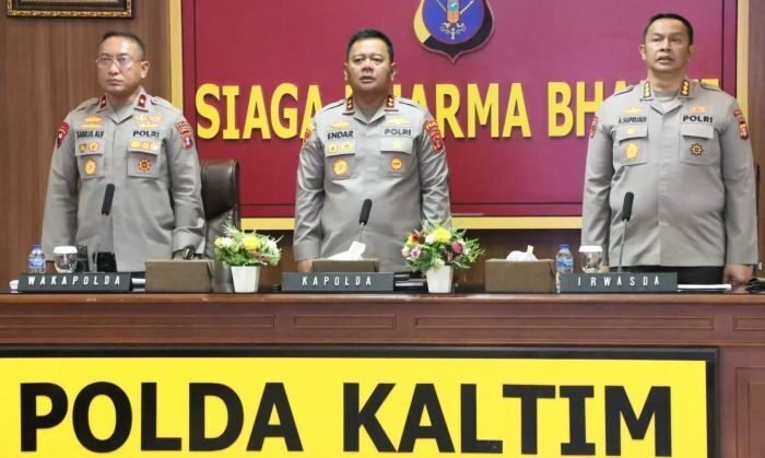 Polda Kaltim menggelar Taklimat Awal Audit Kinerja Polda Kaltim Tahap II TA.2025 yang dilakukan oleh Tim Inspektorat Pengawasan Daerah Polda Kaltim, pada Senin (13/10/2025). Foto: HO/Humas Polda Kaltim