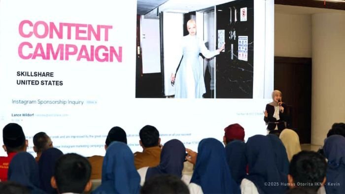 Sebanyak 535 peserta dari kalangan pelajar Sepaku mengikuti kegiatan workshop content creator di Multifunction Hall Kemenko 1, KIPP Nusantara, pada Selasa (14/10/2025). Foto: HO/Humas Otorita IKN